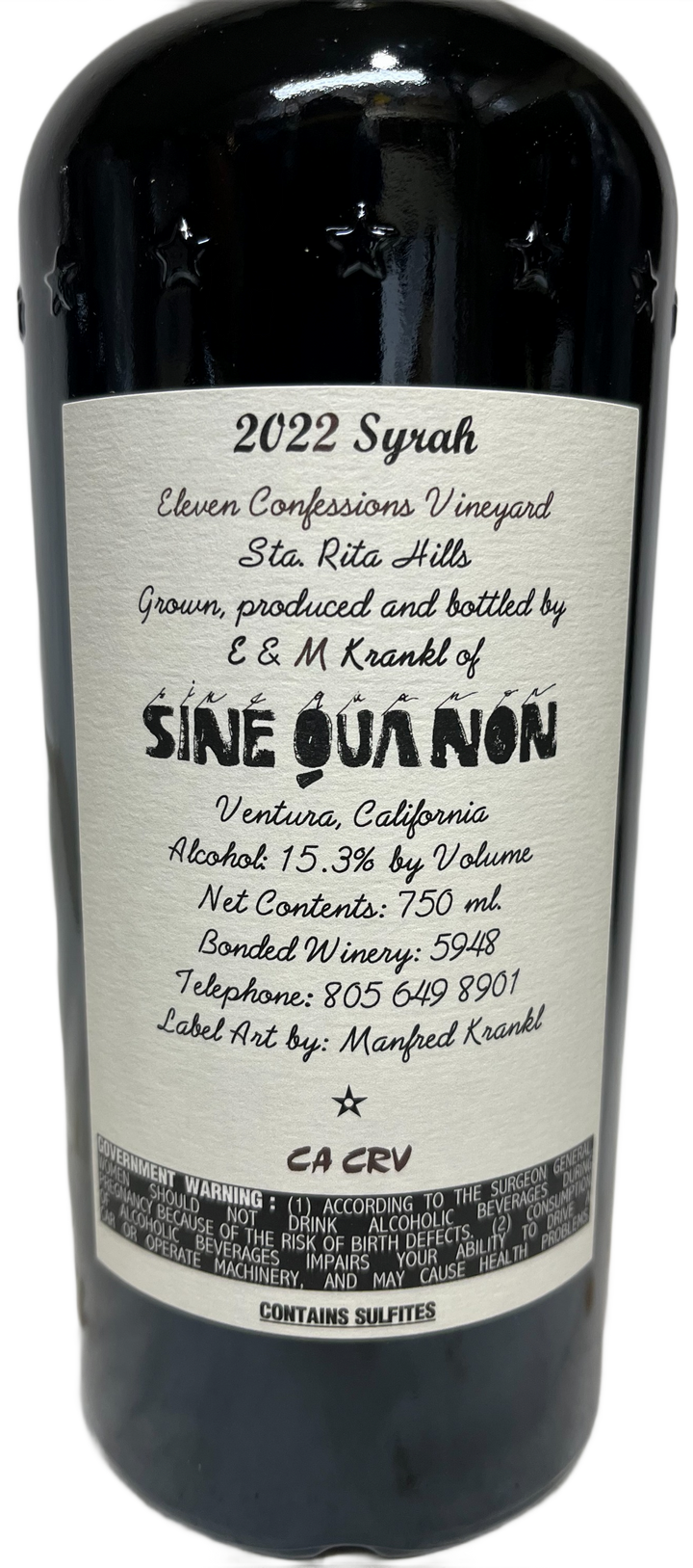 2022 Sine Qua Non Eleven Confessions Syrah