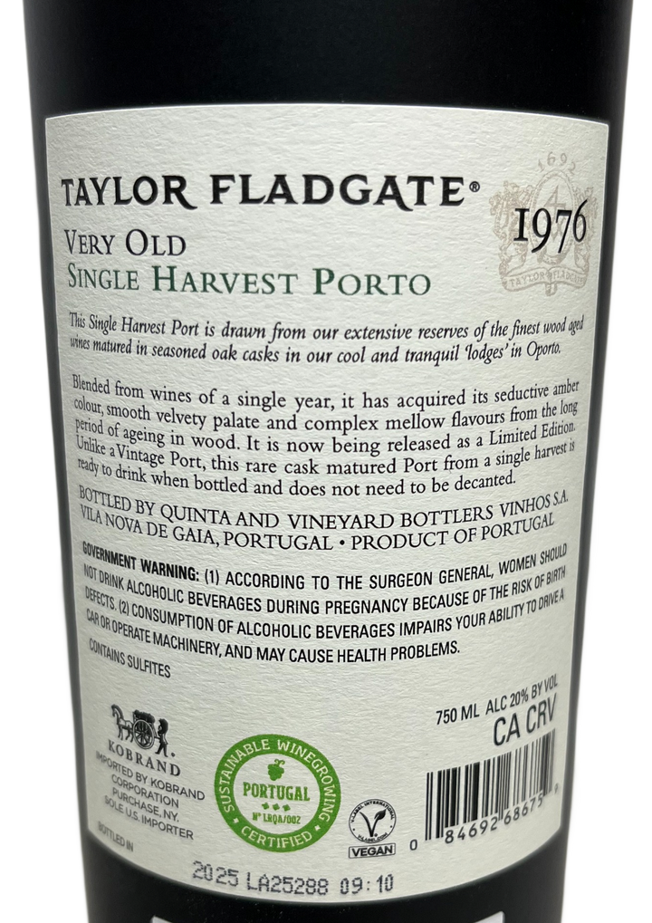 1976 Taylor Fladgate Very Old Single Harvest Port