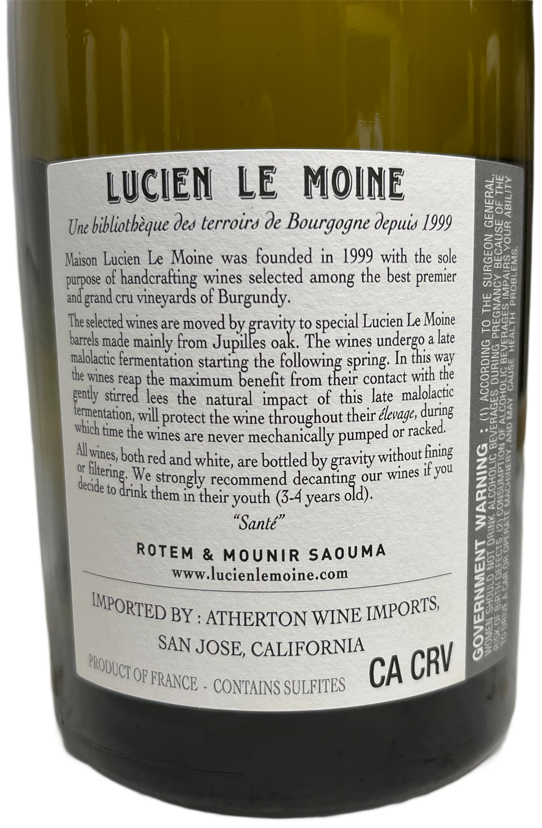 2022 Lucien Le Moine Pernand Vergelesses Sous Fretille