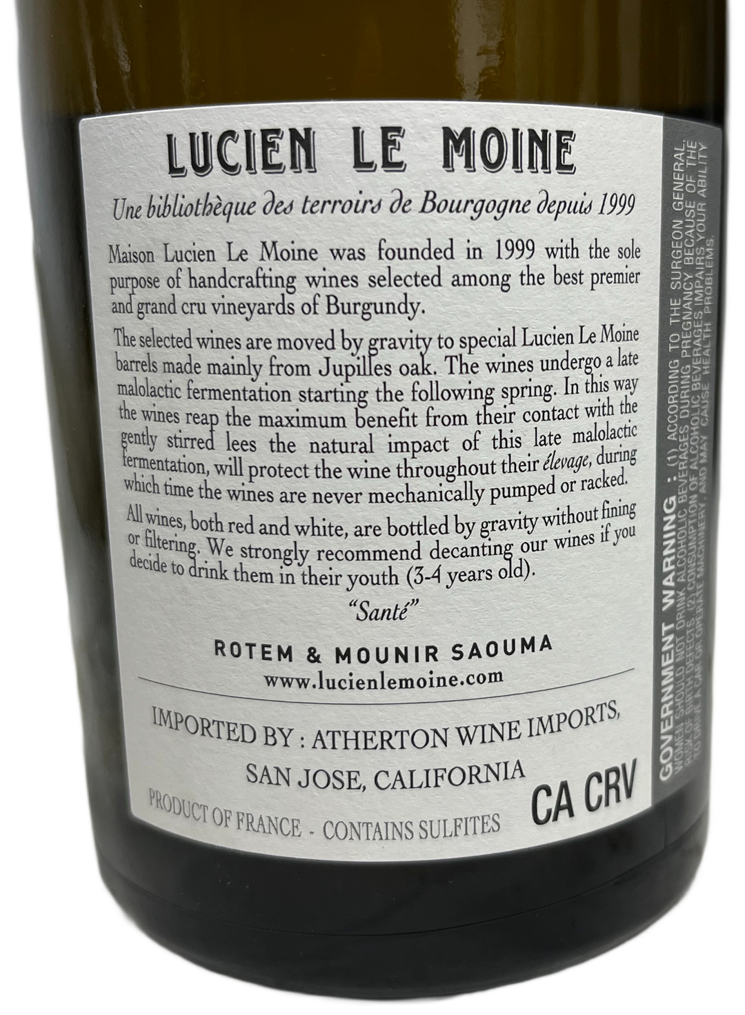2022 Lucien Le Moine Bourgogne Blanc