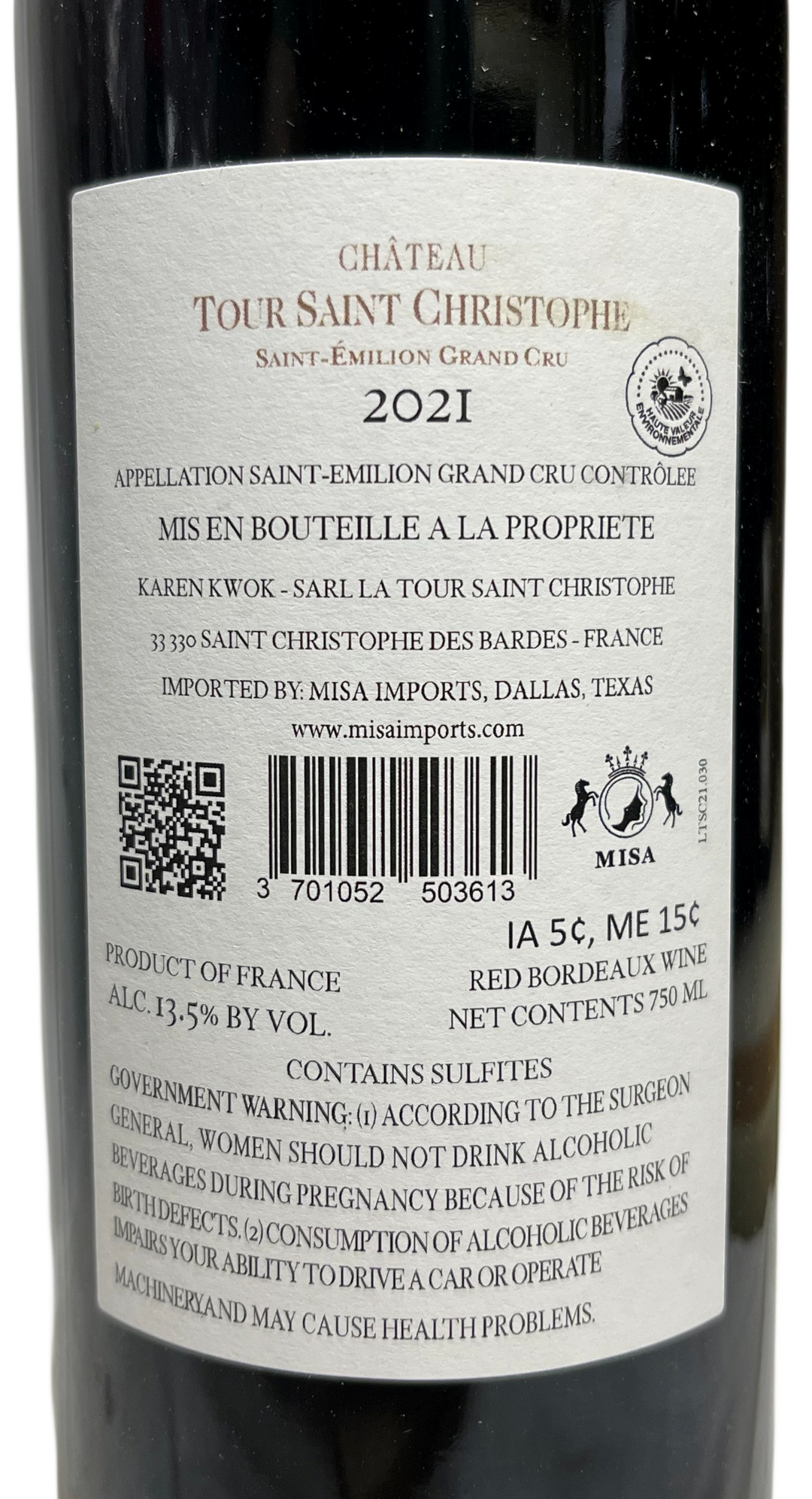 2021 Chateau Saint Christophe St Emilion