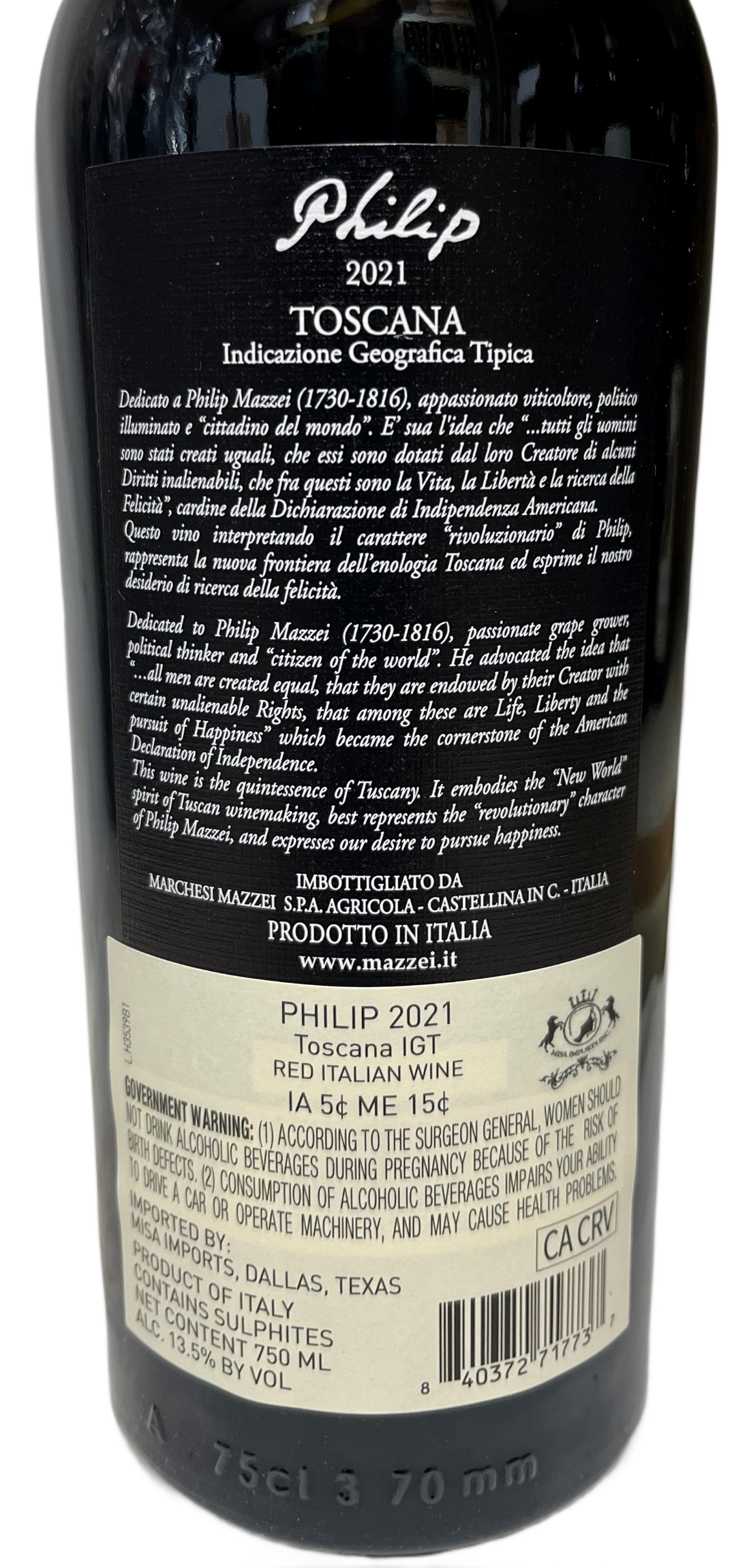 2021 Mazzei Philip Tuscany Cabernet Sauvignon