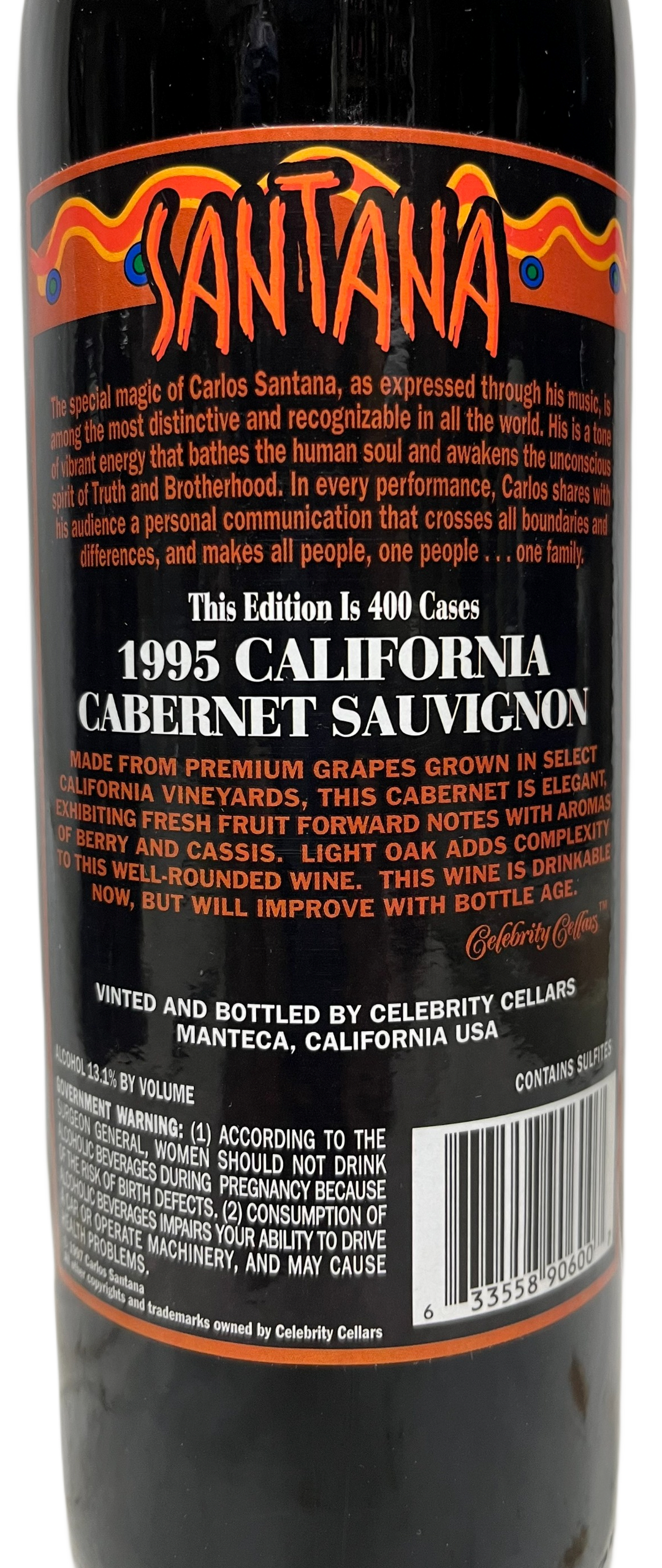 1995 Celebrity Cellars Santana Proprietary Red Wine