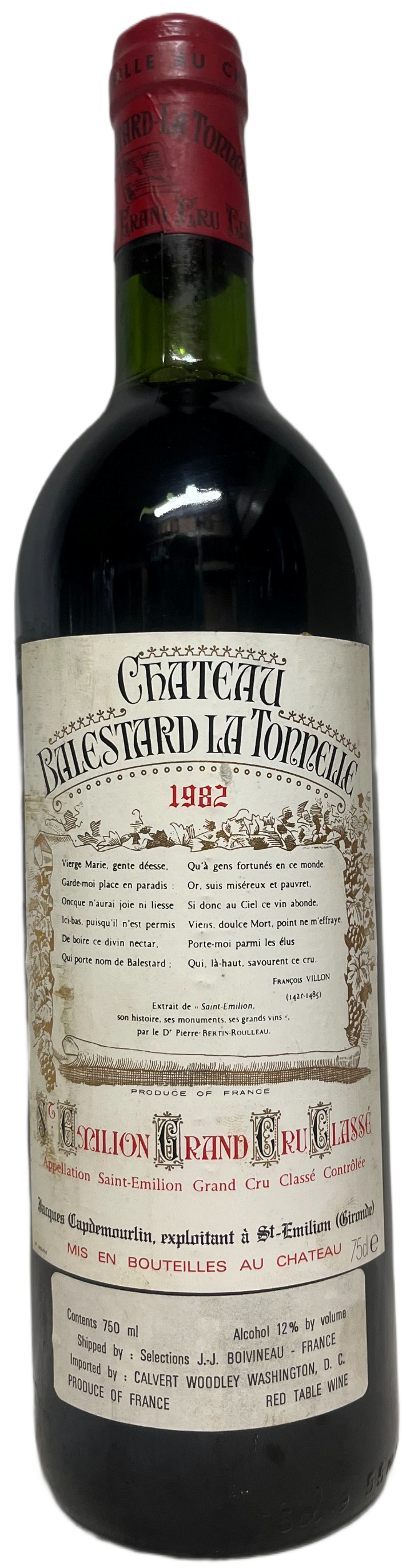 1982 Chateau Balestard La Tonnelle St Emilion