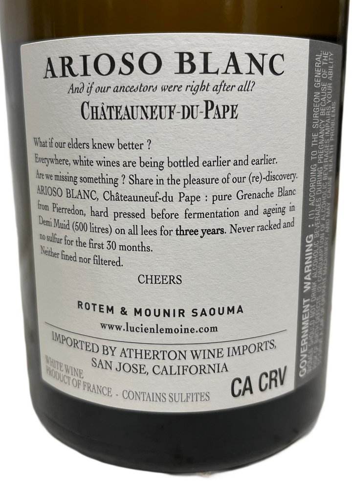 2022 Rotem & Mounir Saouma Chateauneuf du Pape Arioso Blanc