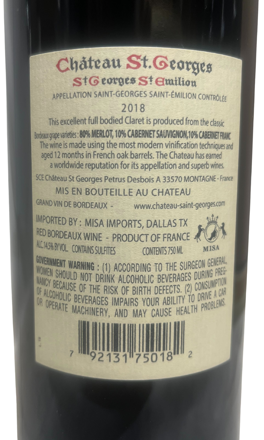 2018 Chateau St Georges St Emilion
