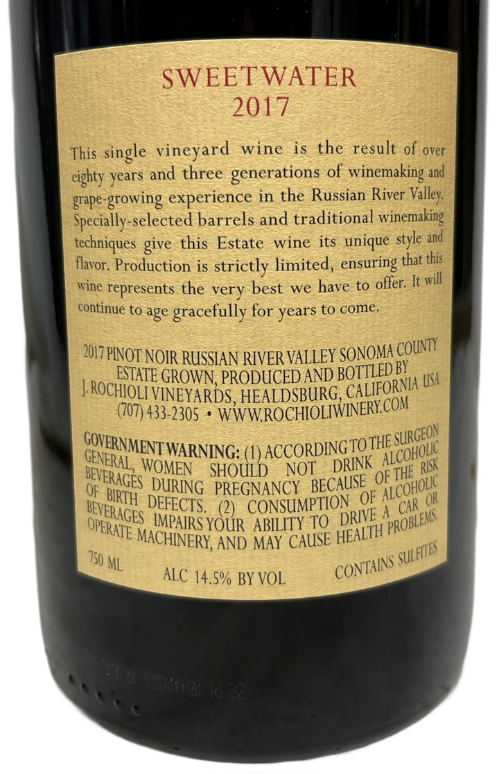2017 J. Rochioli Sweetwater Pinot Noir