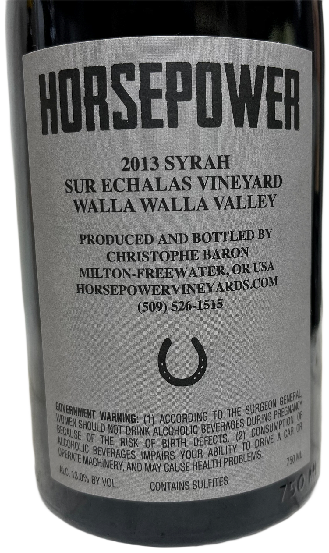 2013 Horsepower Vineyards Sur Echalas Vineyard Syrah