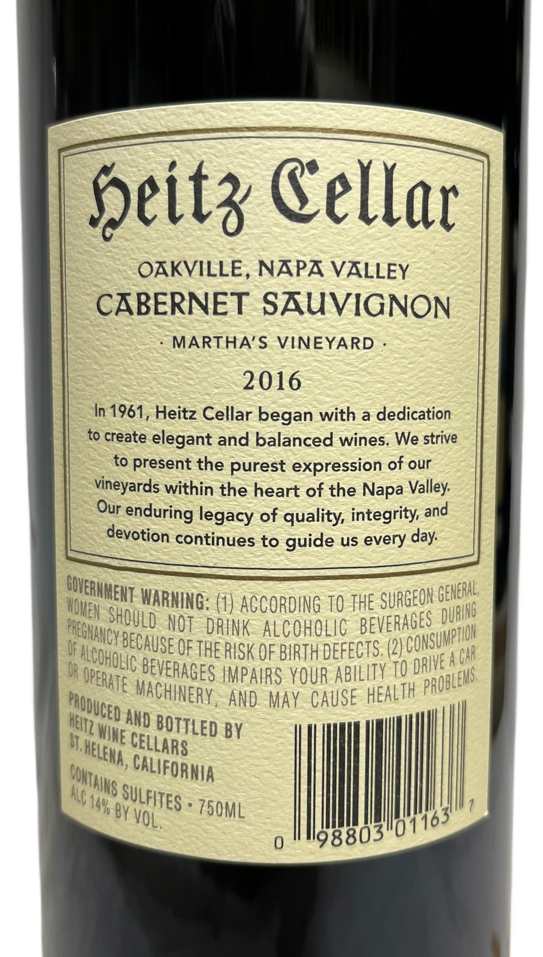 2016 Heitz Cellar Napa Valley Martha's Vineyard Cabernet Sauvignon