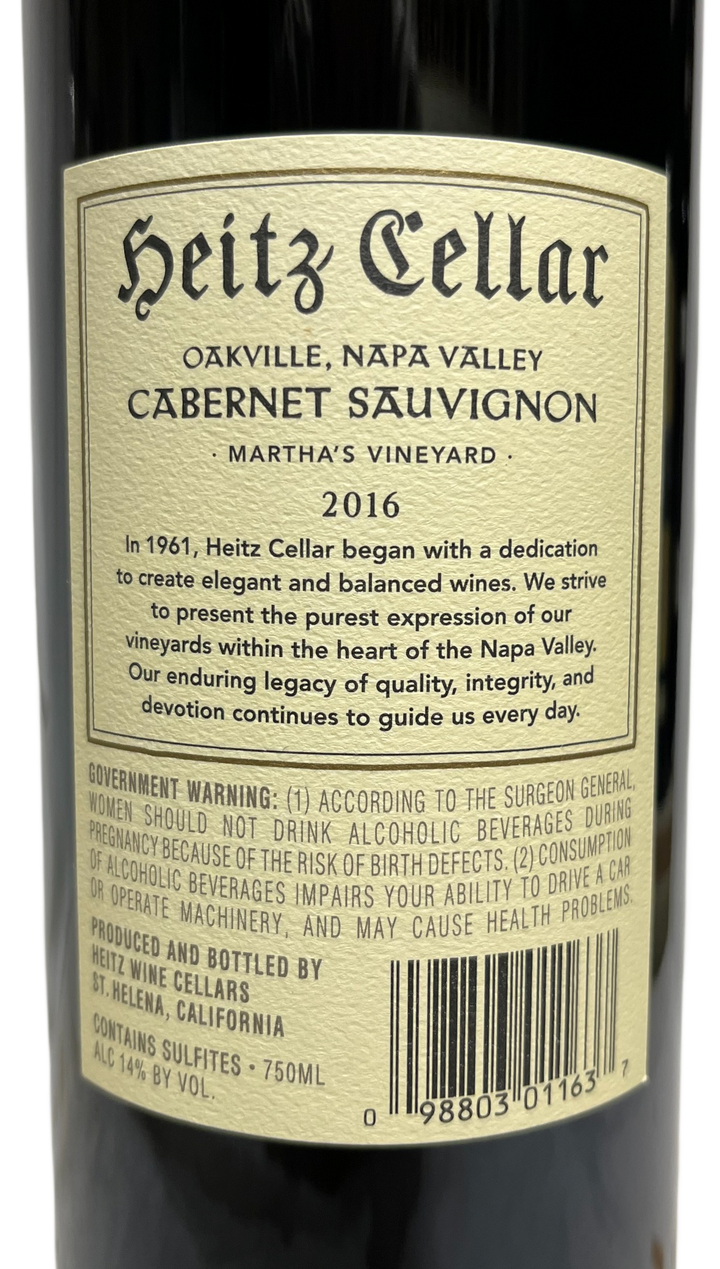 2016 Heitz Cellar Napa Valley Martha's Vineyard Cabernet Sauvignon