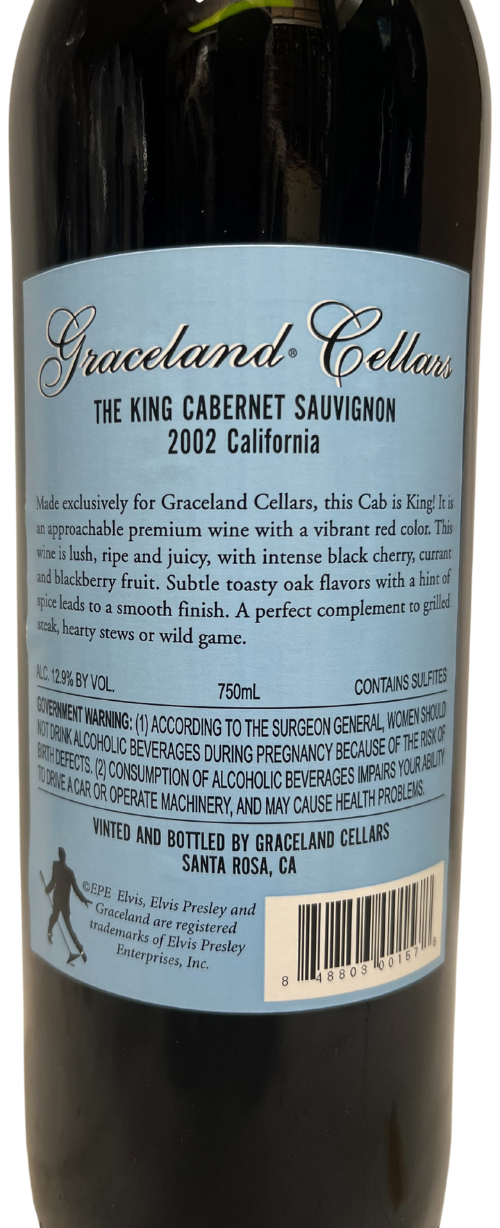 2002 Graceland Cellars Elvis Lives The King Cabernet Sauvignon