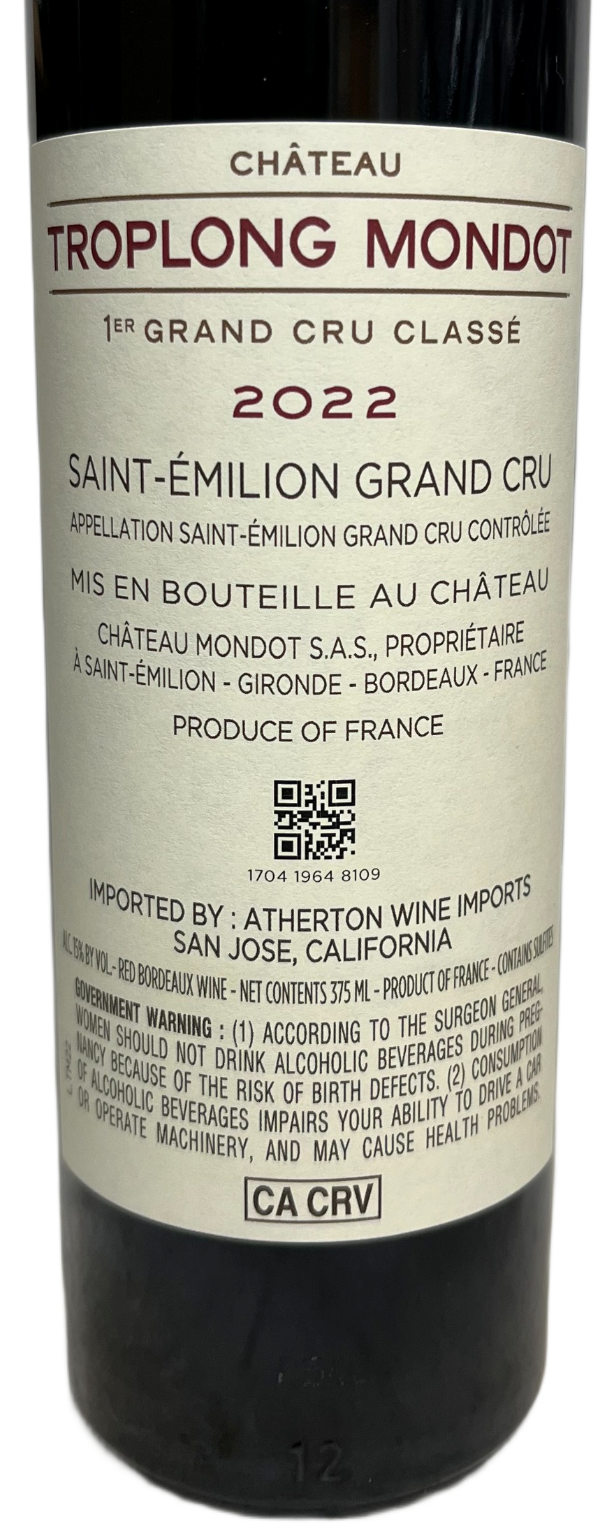 2022 Troplong Mondot St Emilion