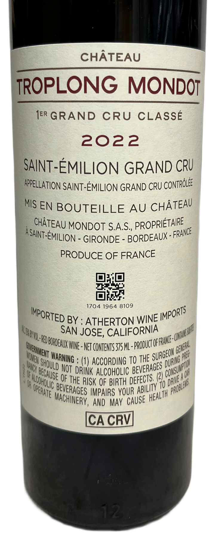 2022 Troplong Mondot St Emilion