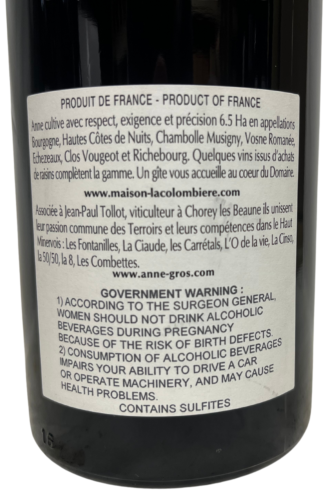 2019 Anne Gros Chambolle Musigny la Combe d'Orveau