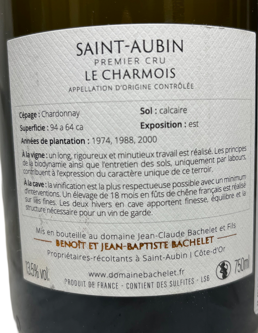 2019 Jean-Claude Bachelet Saint Aubin Le Charmois