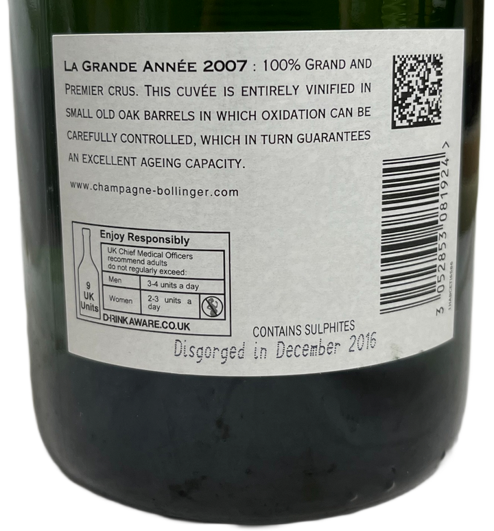 2007 Bollinger Champagne Grande Annee