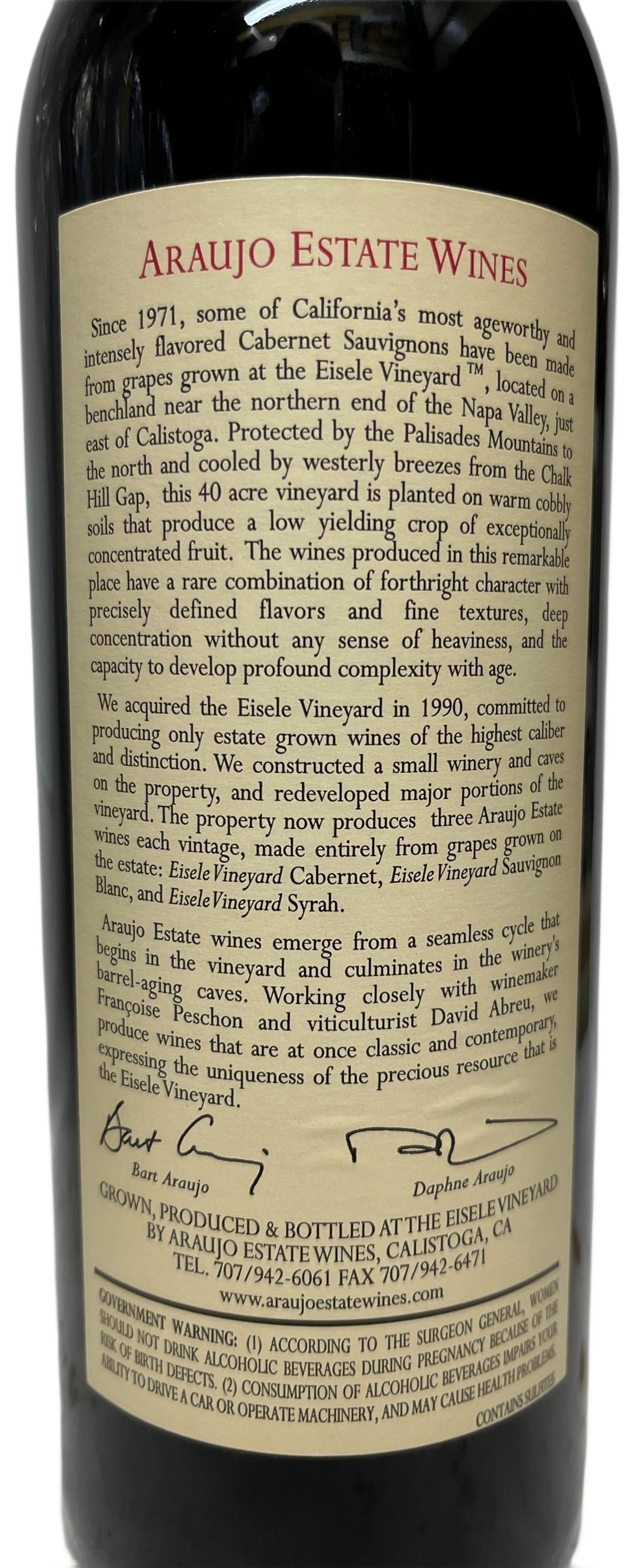 1997 Araujo Estate Napa Valley Eisele Vineyard Cabernet