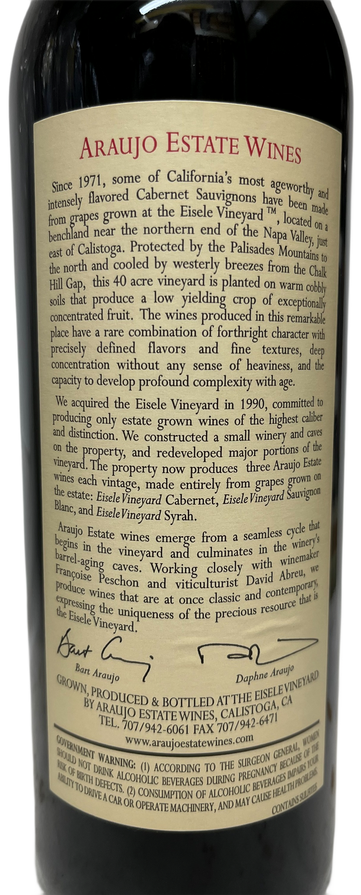 1997 Araujo Estate Napa Valley Eisele Vineyard Cabernet