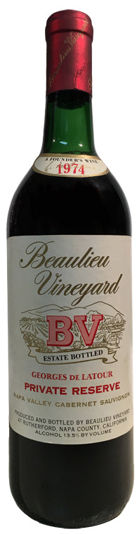 1974 BV Beaulieu Vineyard Private Reserve Georges de Latour Cabernet