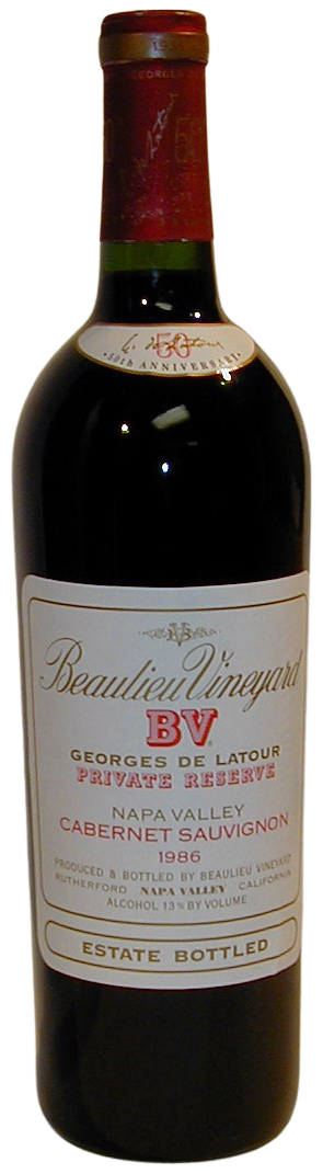 1986 BV Beaulieu Vineyard Private Reserve Georges de Latour Cabernet