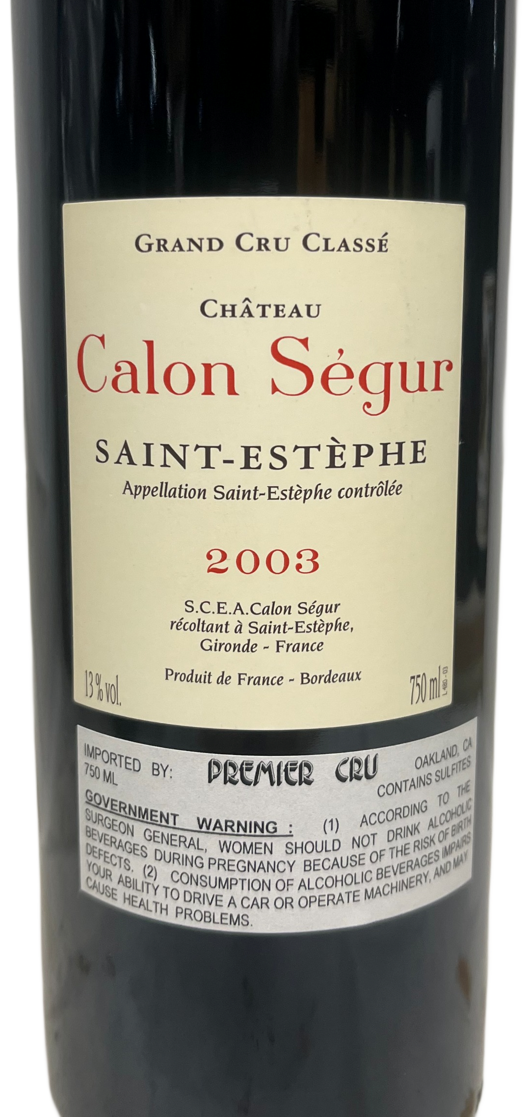 2003 Calon Segur St Estephe