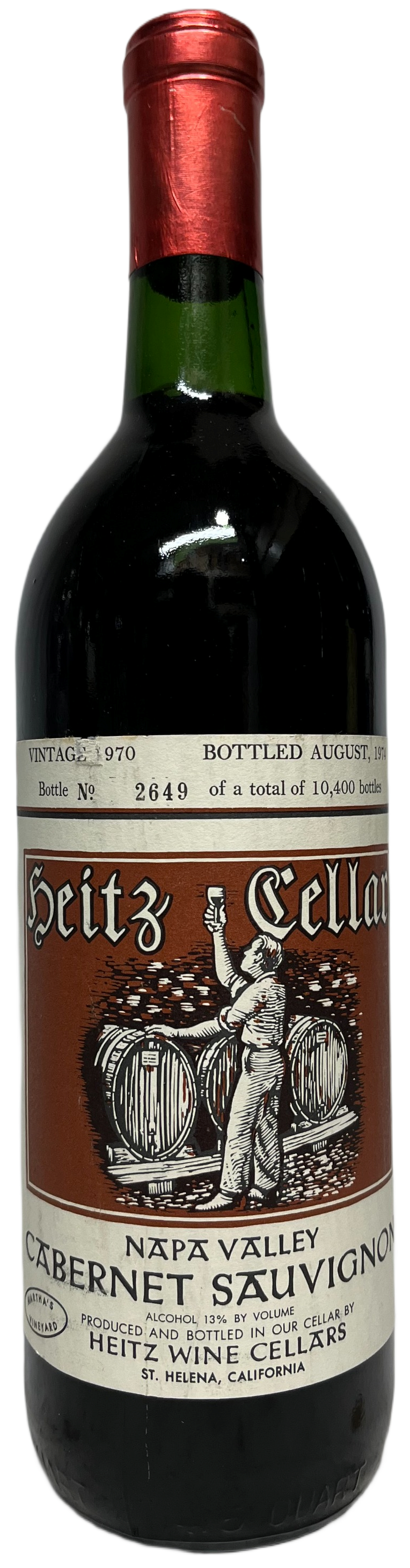 1970 Heitz Cellar Napa Valley Martha's Vineyard Cabernet Sauvignon
