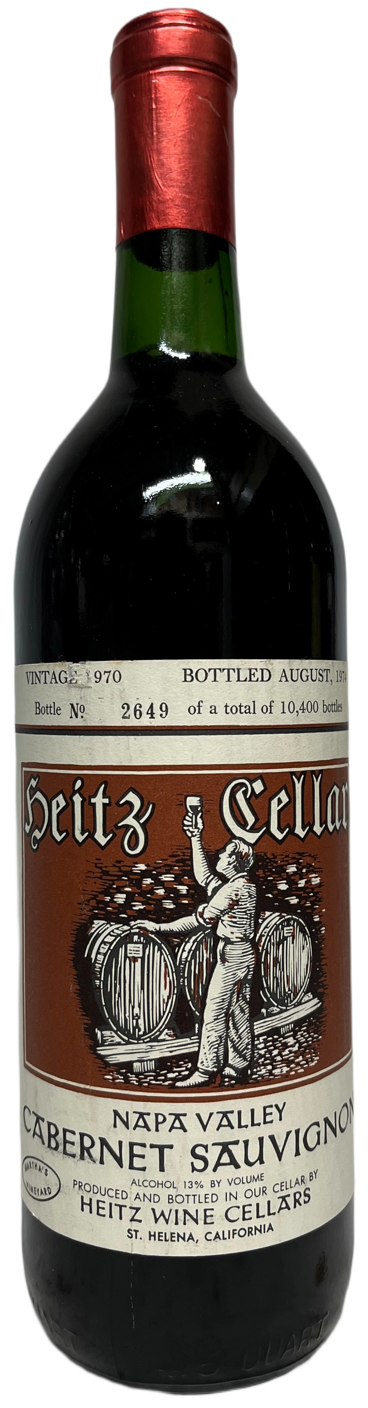 1970 Heitz Cellar Napa Valley Martha's Vineyard Cabernet Sauvignon
