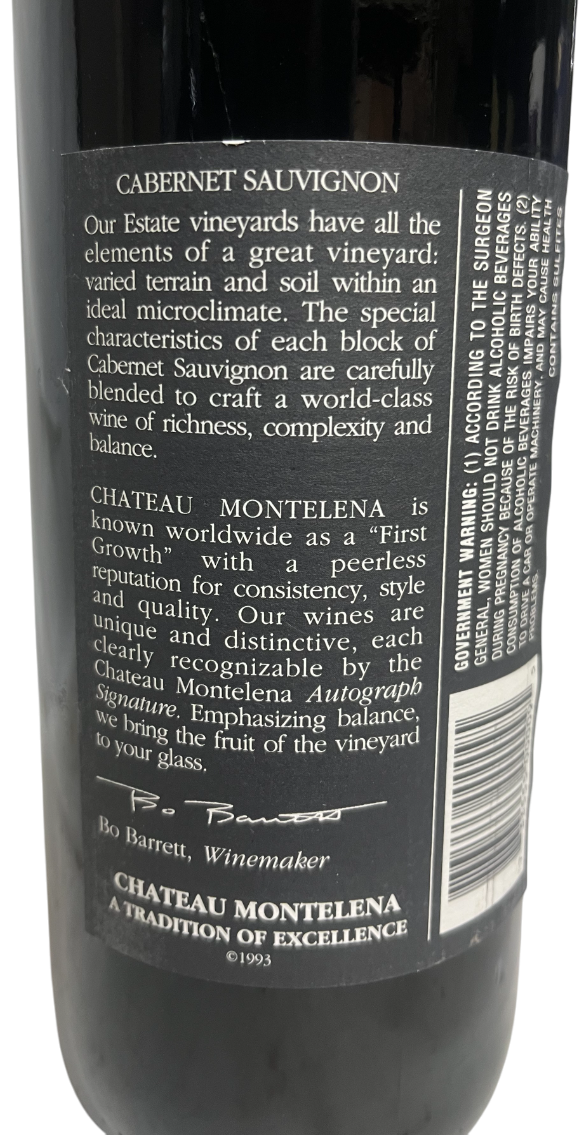 1993 Chateau Montelena Napa Valley Estate Cabernet