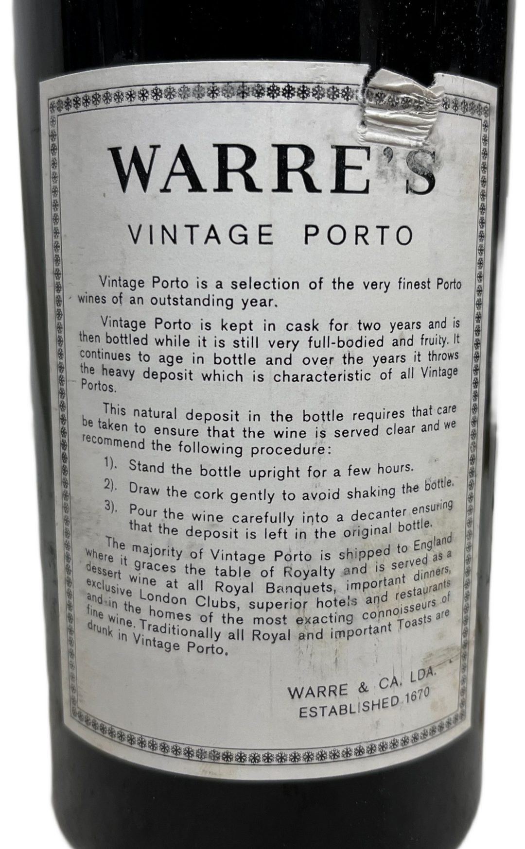 1963 Warre Vintage Port