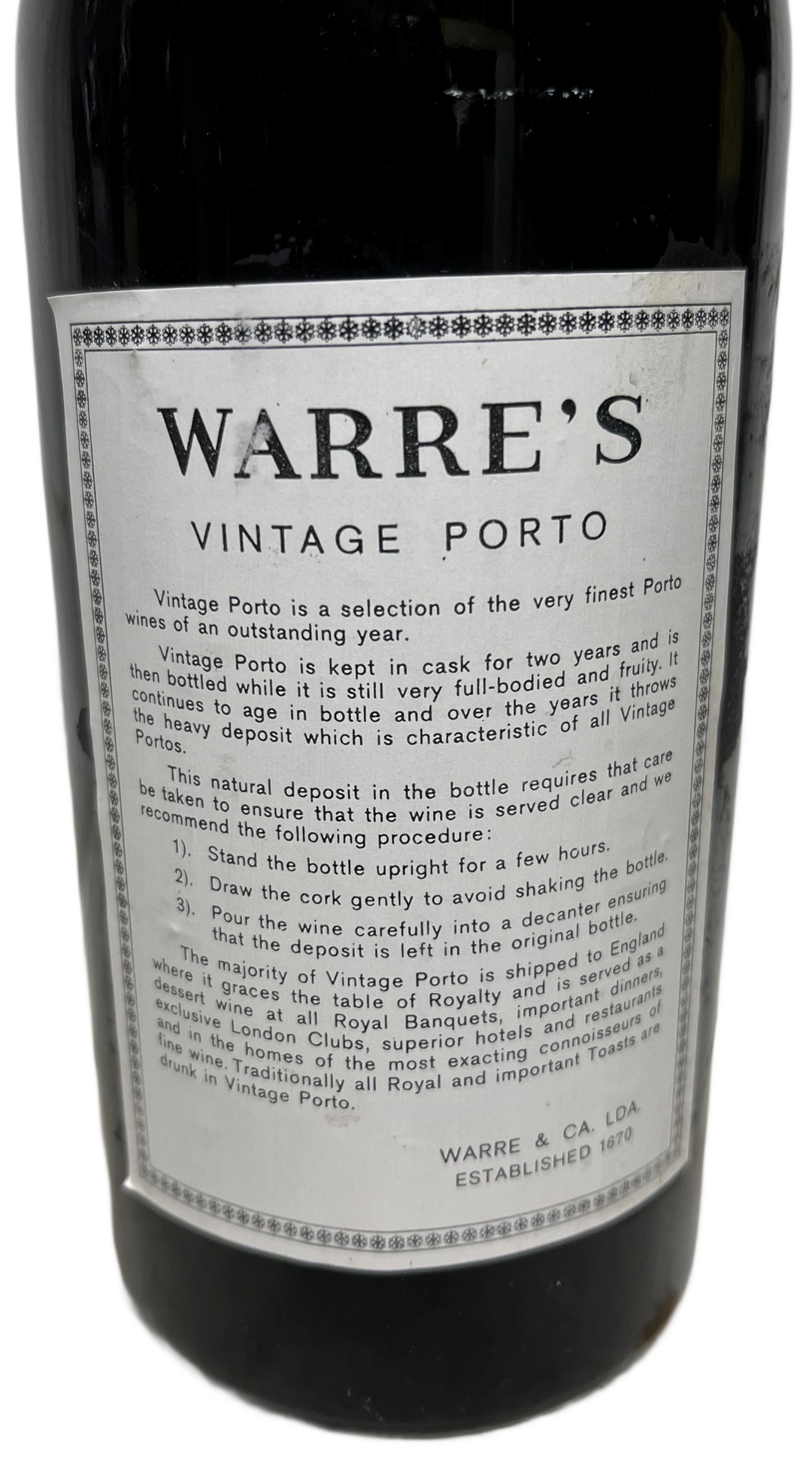 1970 Warre Vintage Port
