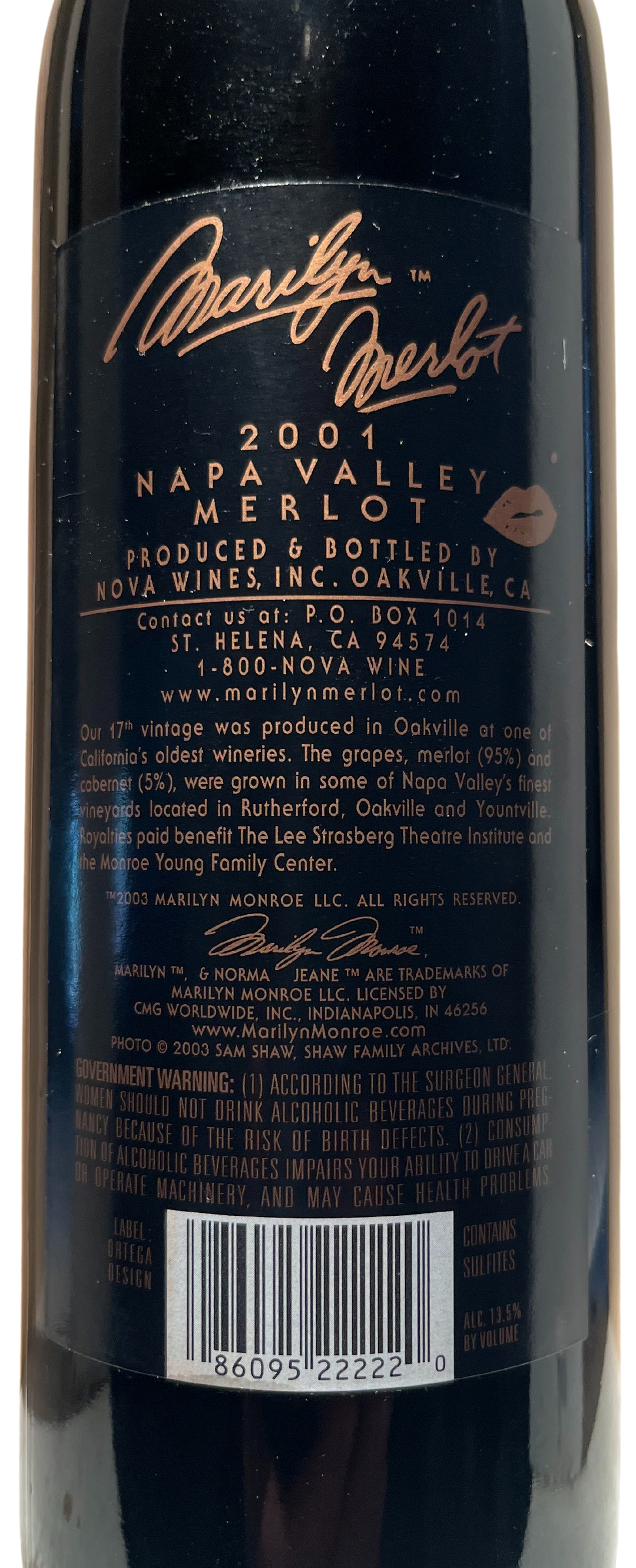 2001 Marilyn Merlot Napa Valley Merlot