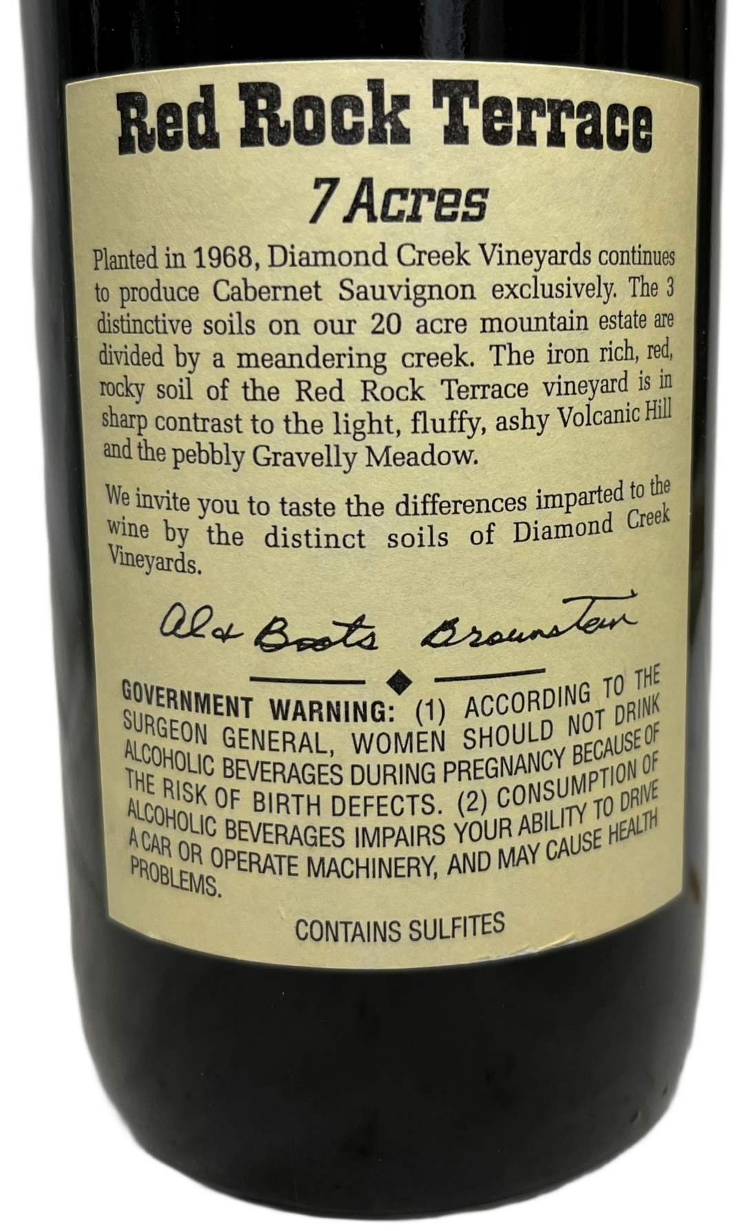 1996 Diamond Creek Napa Valley Red Rock Terrace Cabernet Sauvignon