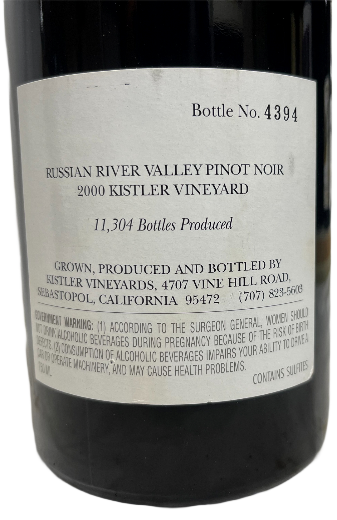 2000 Kistler Pinot Noir Kistler Vineyard