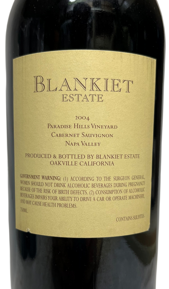 2004 Blankiet Paradise Hills Vineyard Cabernet Sauvignon