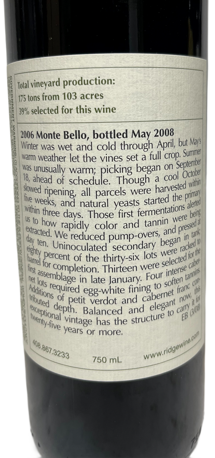2006 Ridge Monte Bello Proprietary Red