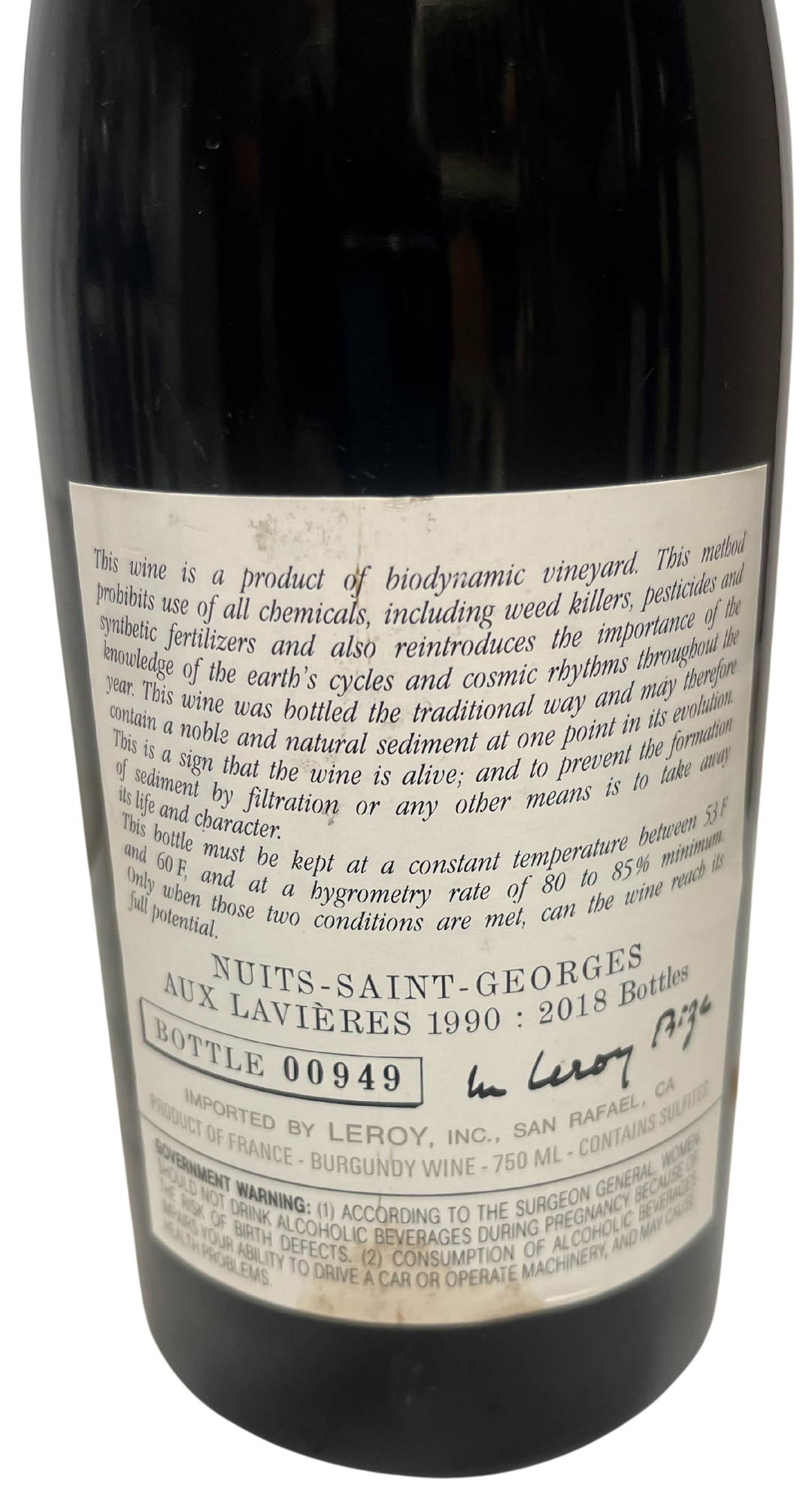 1990 Leroy Nuits St Georges aux Lavieres