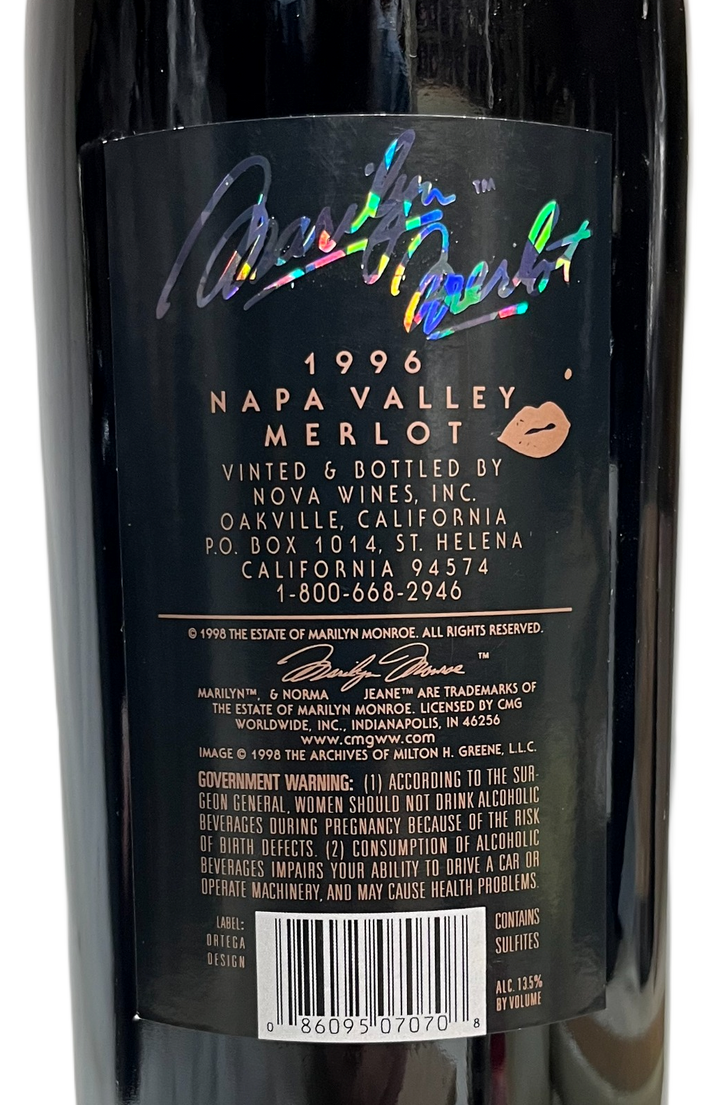 1996 Marilyn Merlot Napa Valley Merlot Etched