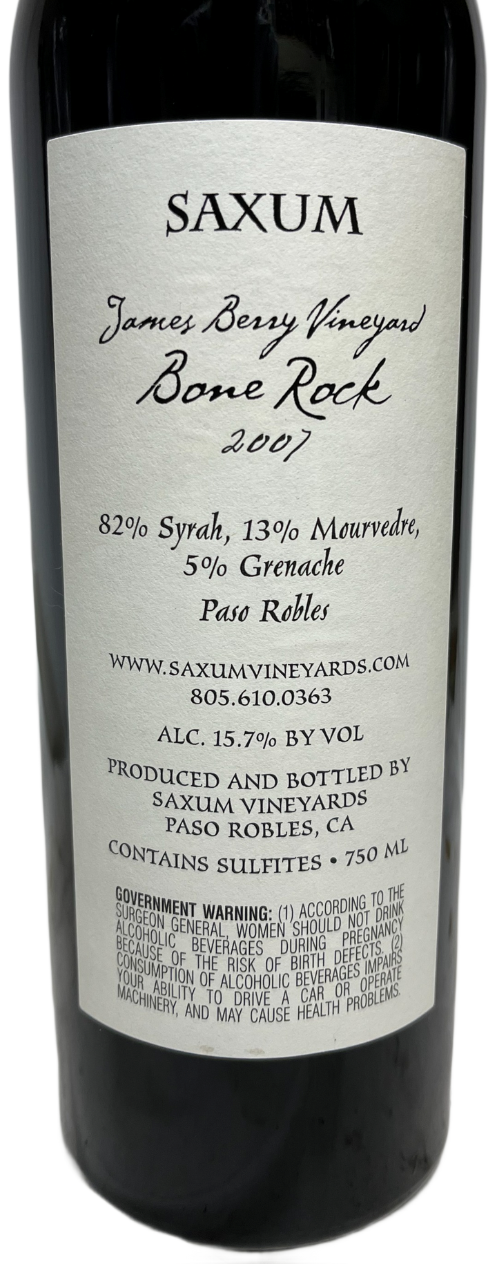 2007 Saxum James Berry Vineyard Bone Rock Syrah