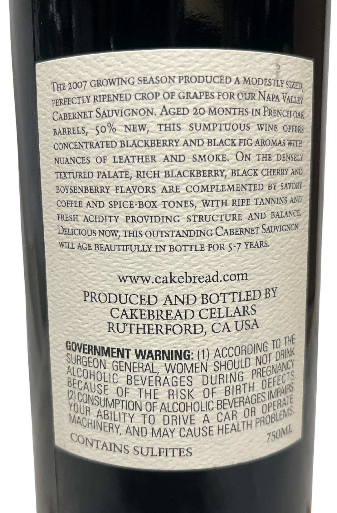 2007 Cakebread Napa Valley Cabernet Sauvignon