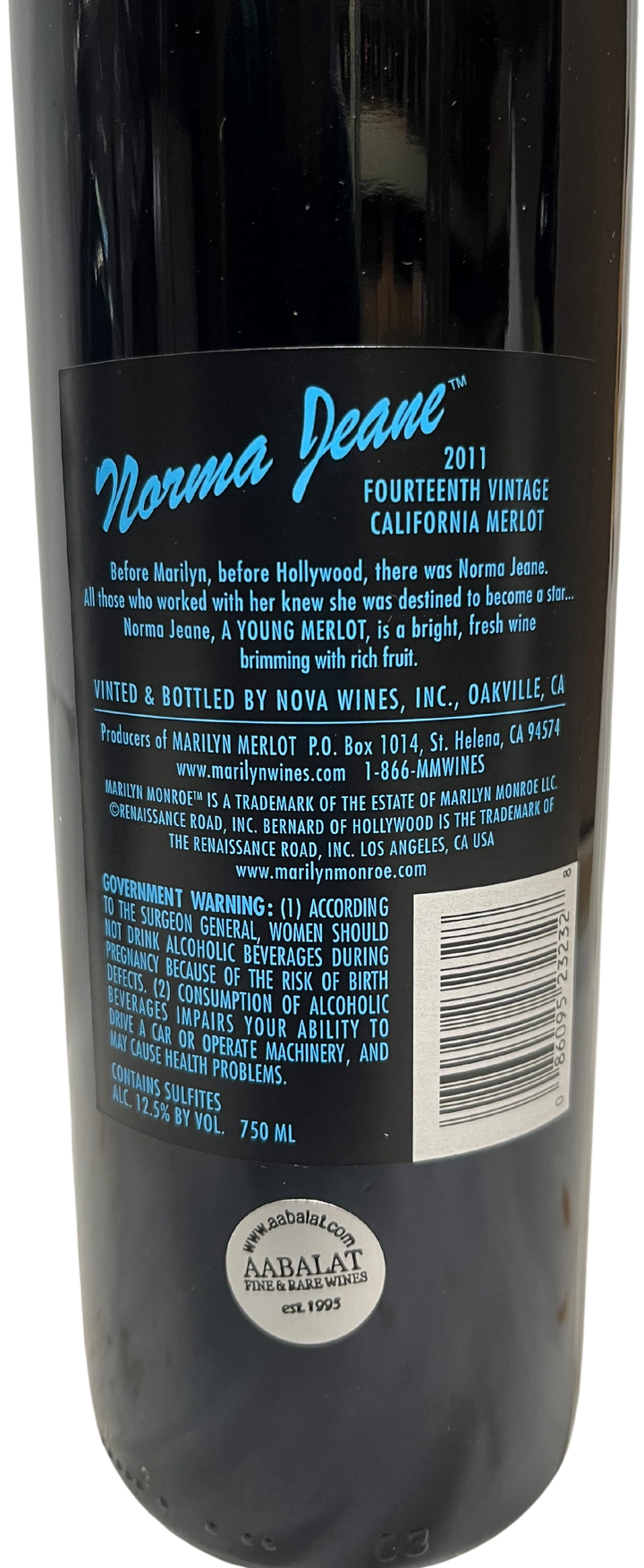 2011 Norma Jeane Merlot Napa Valley