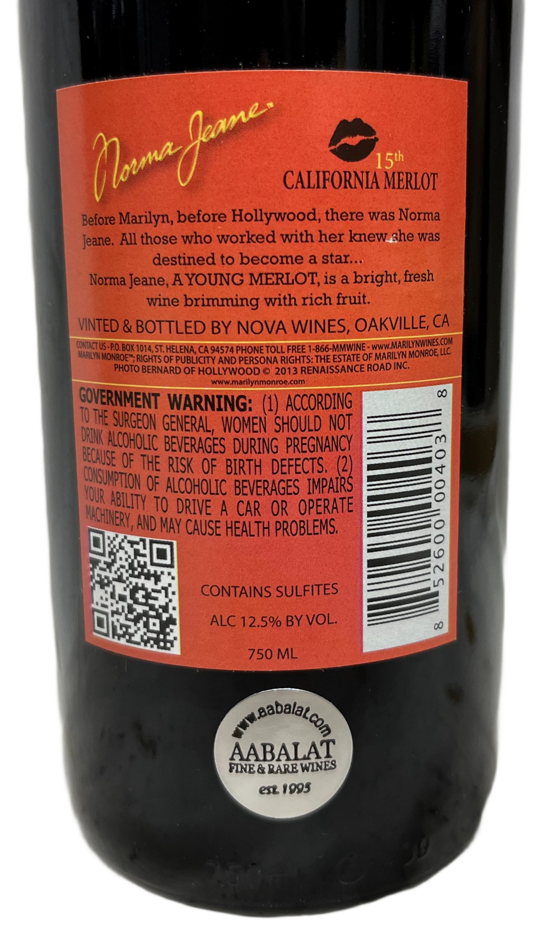 2012 Norma Jeane Merlot Napa Valley