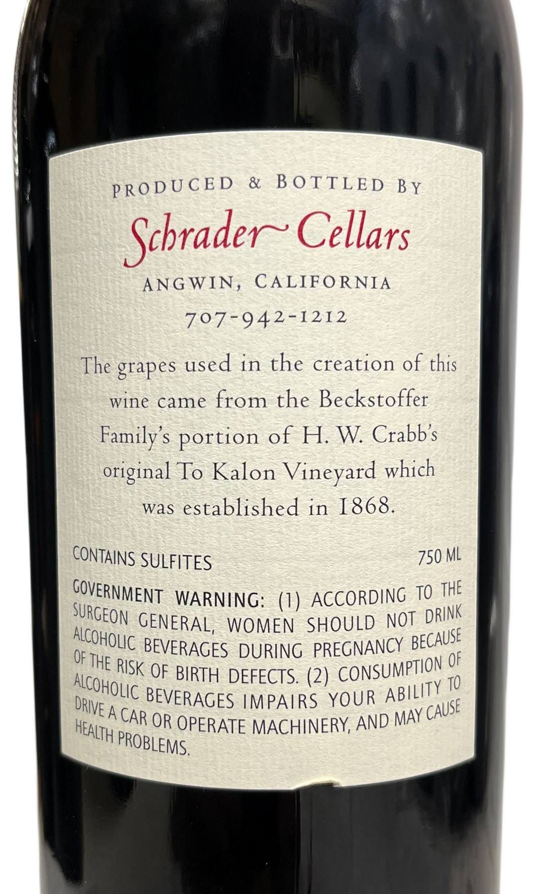 2013 Schrader Beckstoffer To-Kalon Vineyard Cabernet Sauvignon RBS