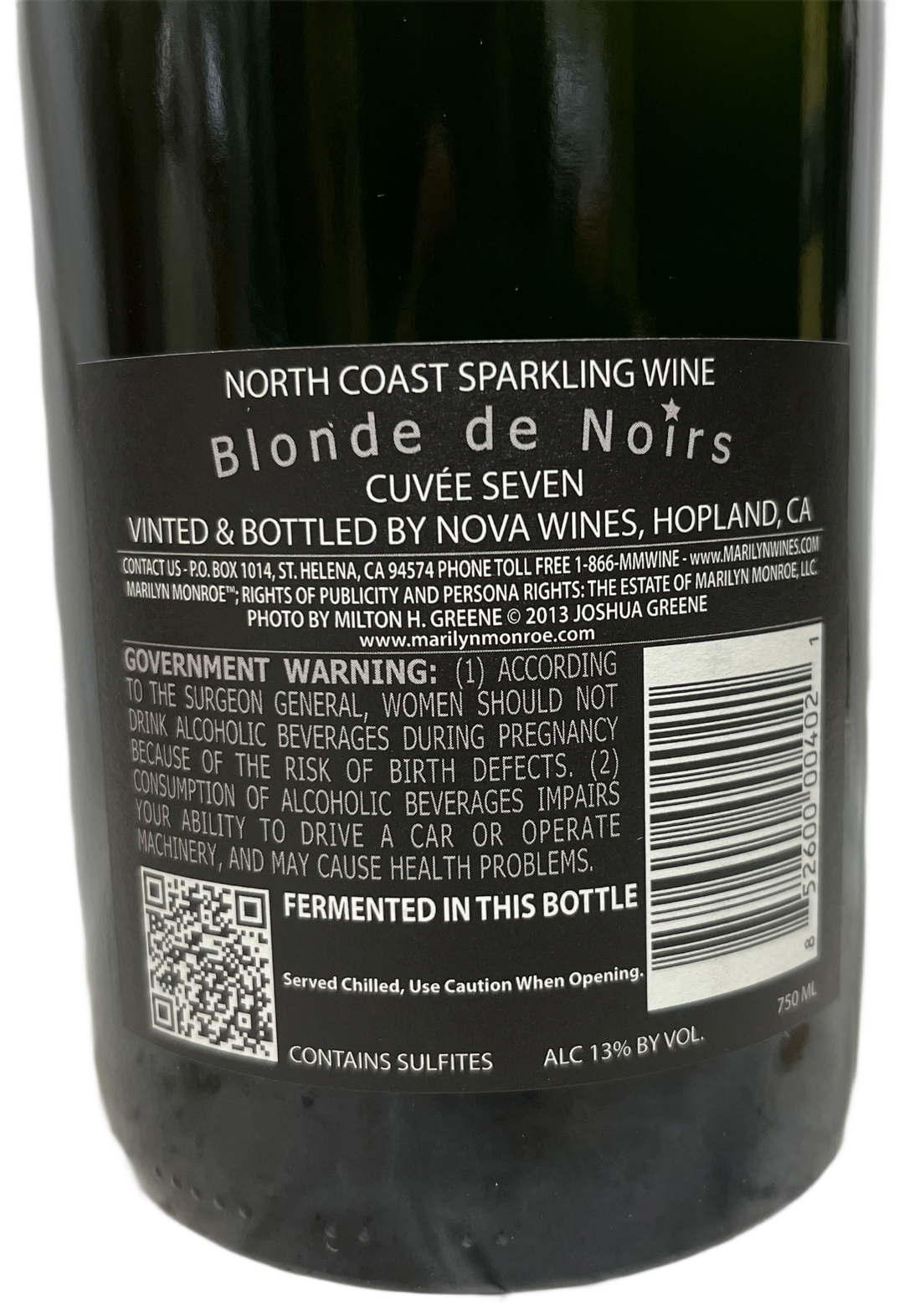 NV Marilyn Monroe Blonde de Noirs Cuvee Seven North Coast Sparkling Wine - Scratch and Dent
