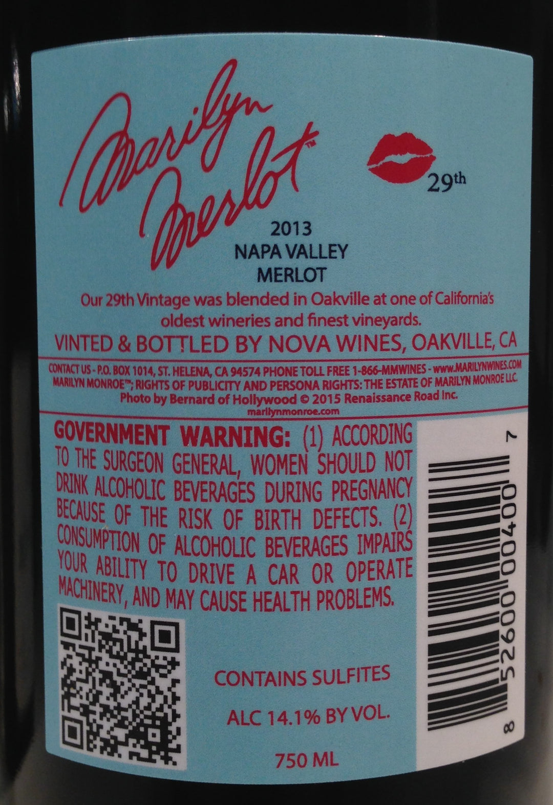 2013 Marilyn Merlot Napa Valley Merlot