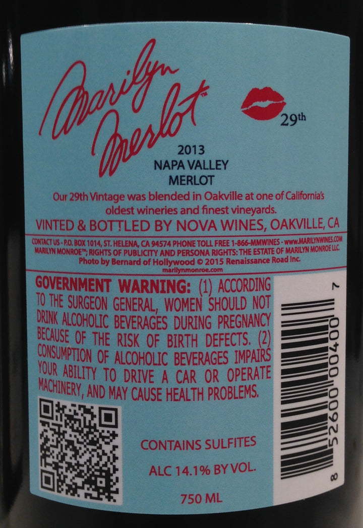 2013 Marilyn Merlot Napa Valley Merlot