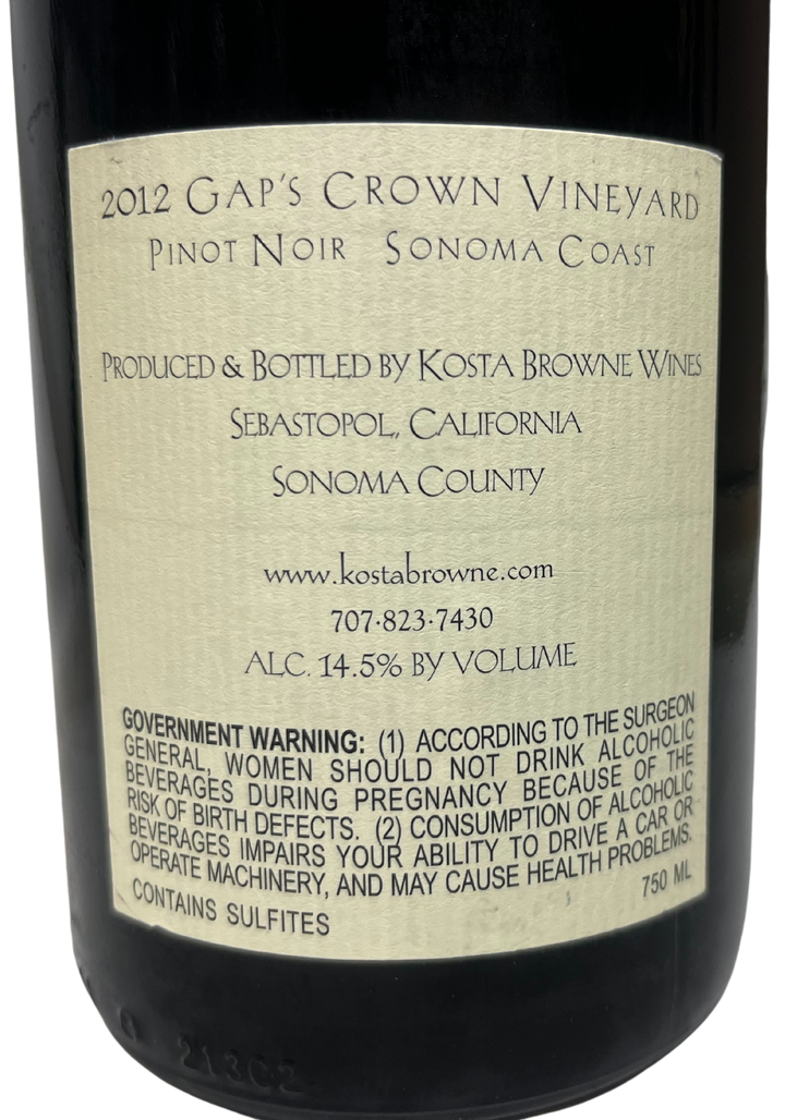 2012 Kosta Browne Gaps Crown Vineyard Pinot Noir