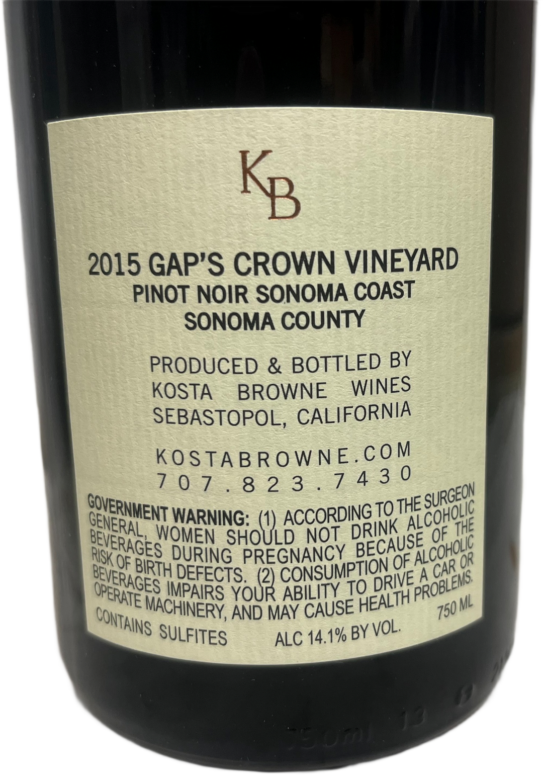 2015 Kosta Browne Gaps Crown Vineyard Pinot Noir