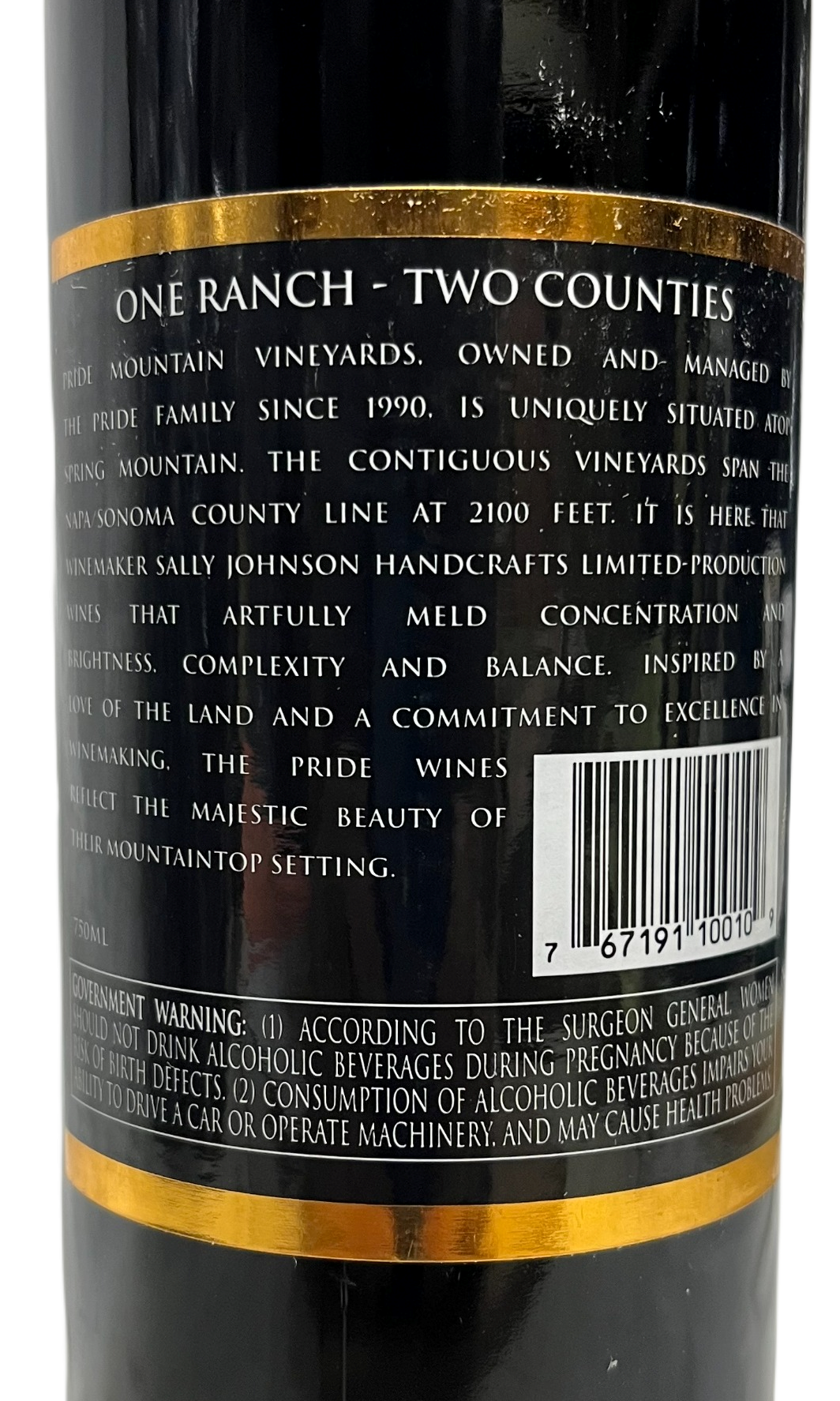 2010 Pride Mountain Vineyards Cabernet Sauvignon