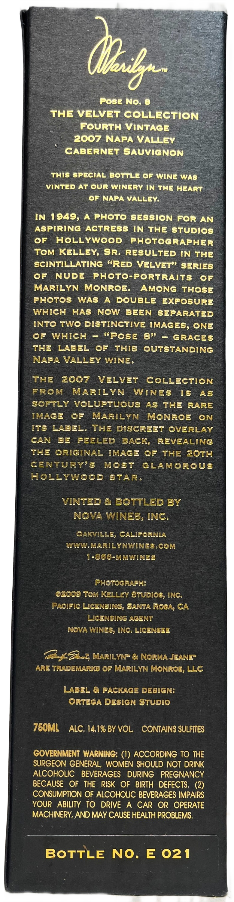 2007 Marilyn Merlot Velvet Collection Napa Valley Merlot