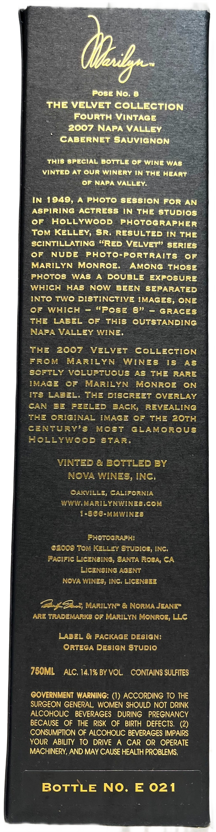 2007 Marilyn Merlot Velvet Collection Napa Valley Merlot